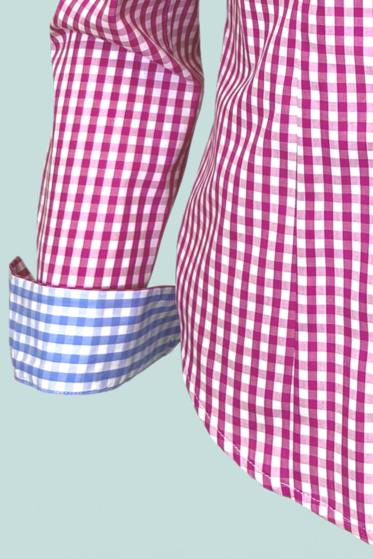 Taillierte Karobluse | pink