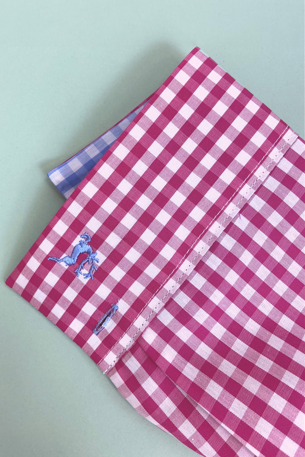 Taillierte Karobluse | pink