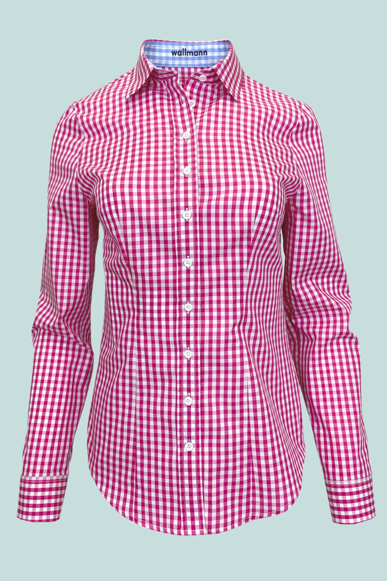 Taillierte Karobluse | pink