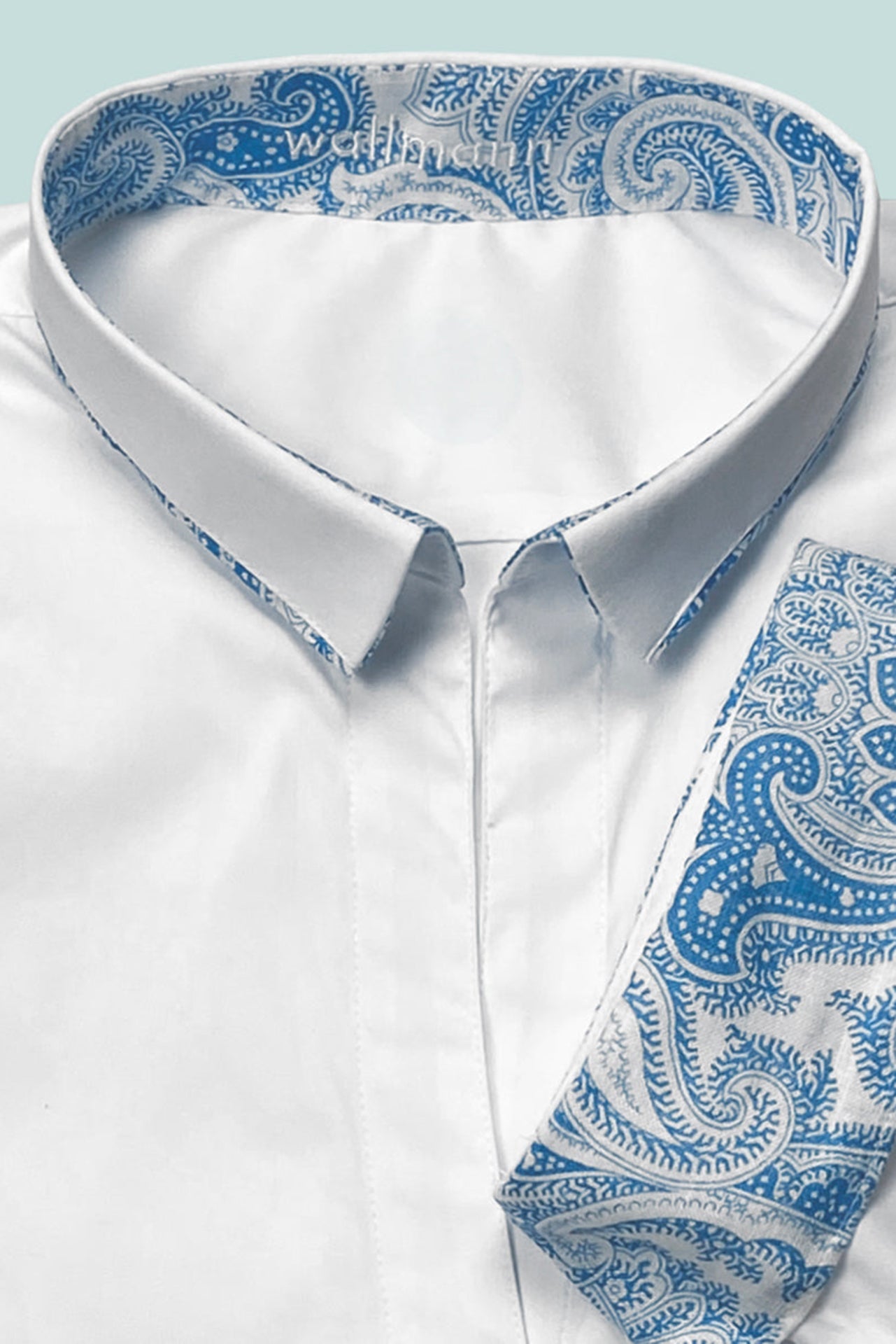 Stretchbluse mit Paisleydetail | blau