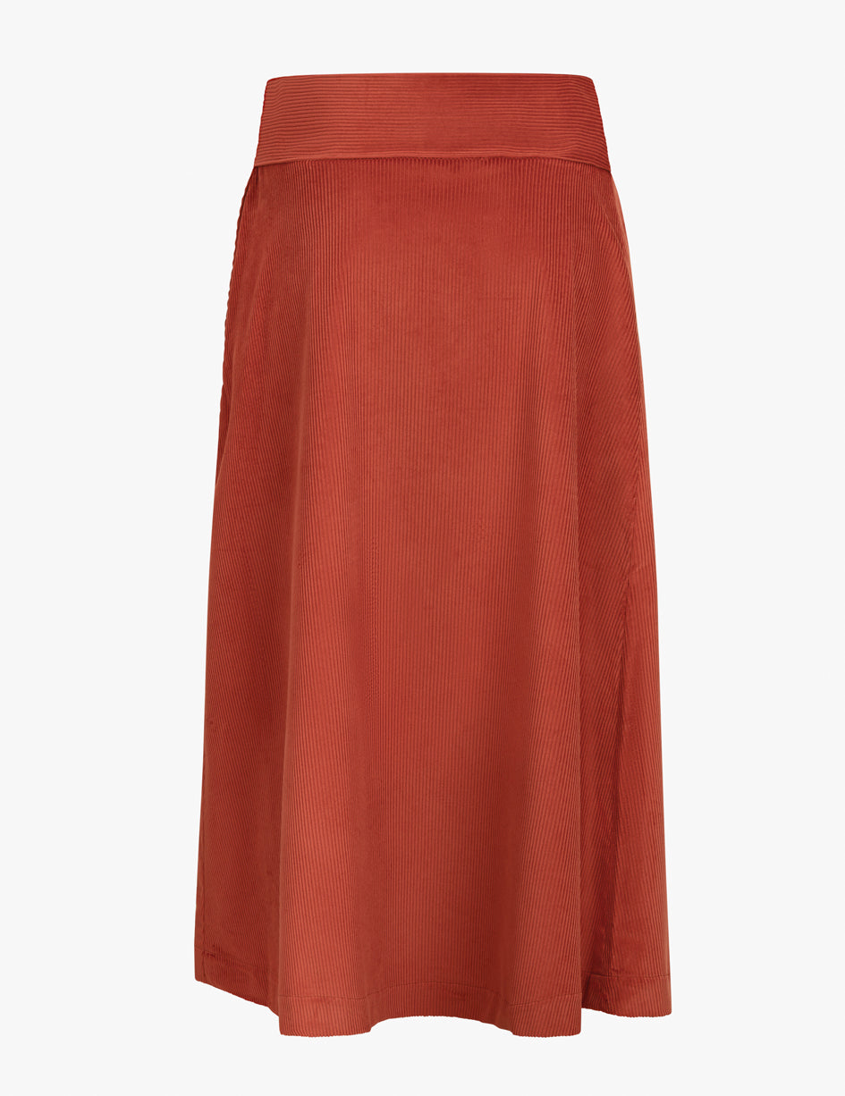 Wickelrock, Rückenteil, Cord, orange, leicht ausgestellt, Herbst/Winter Wallmann