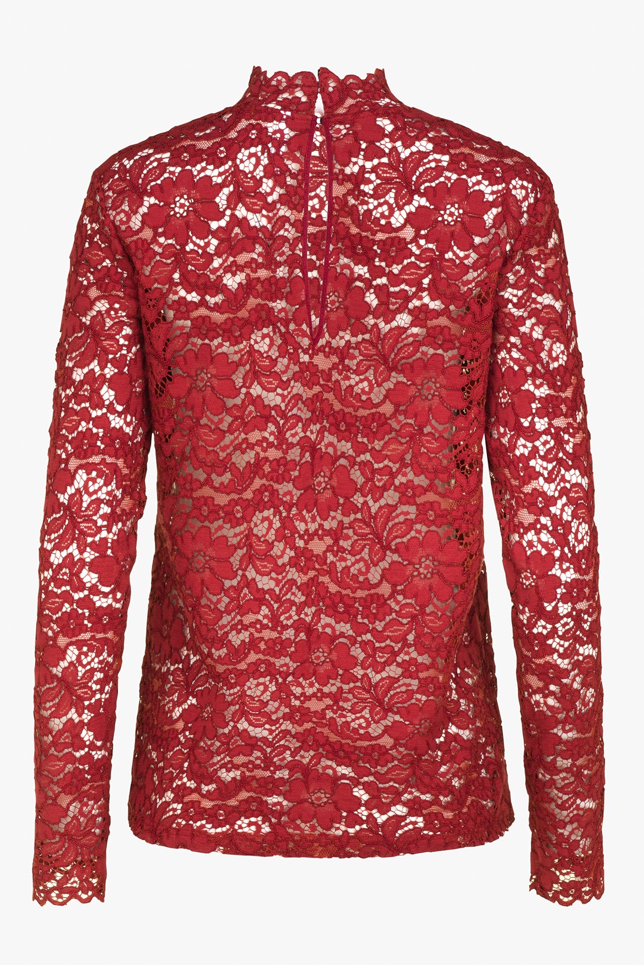 Langarm Spitzenshirt Kupfer