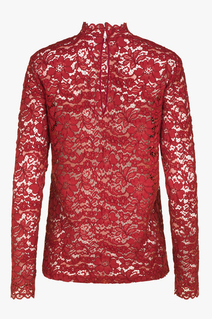 Langarm Spitzenshirt Kupfer