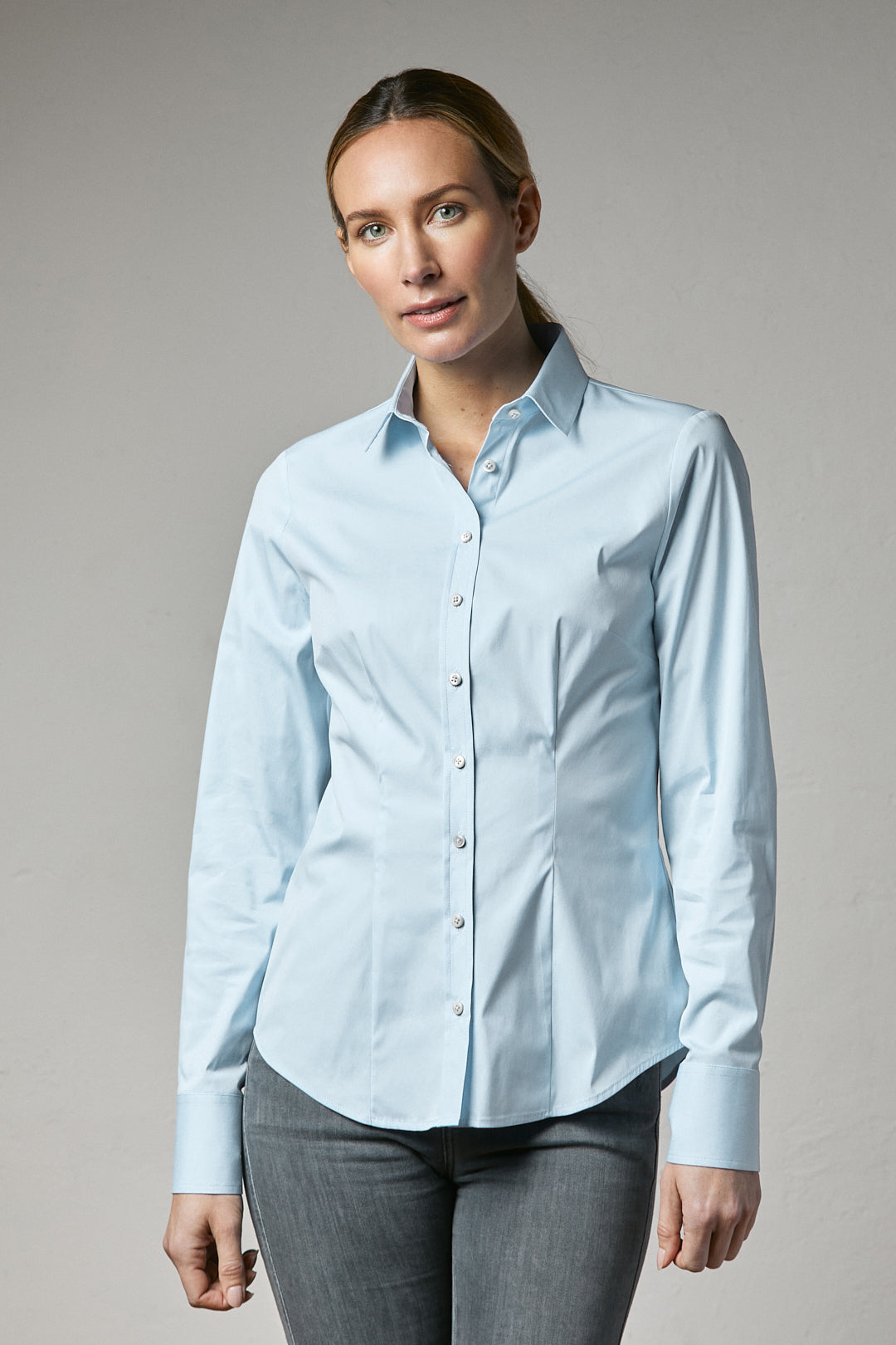 Hemdbluse langarm | blau