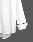 herrenhemd langarm, mit paspol in kontrastfarbe dunkelblau an kragen, leiste und manschette, detailbild 2, wallmann
