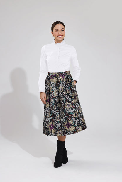Taillierte Bluse mit gesmokten Details | weiß