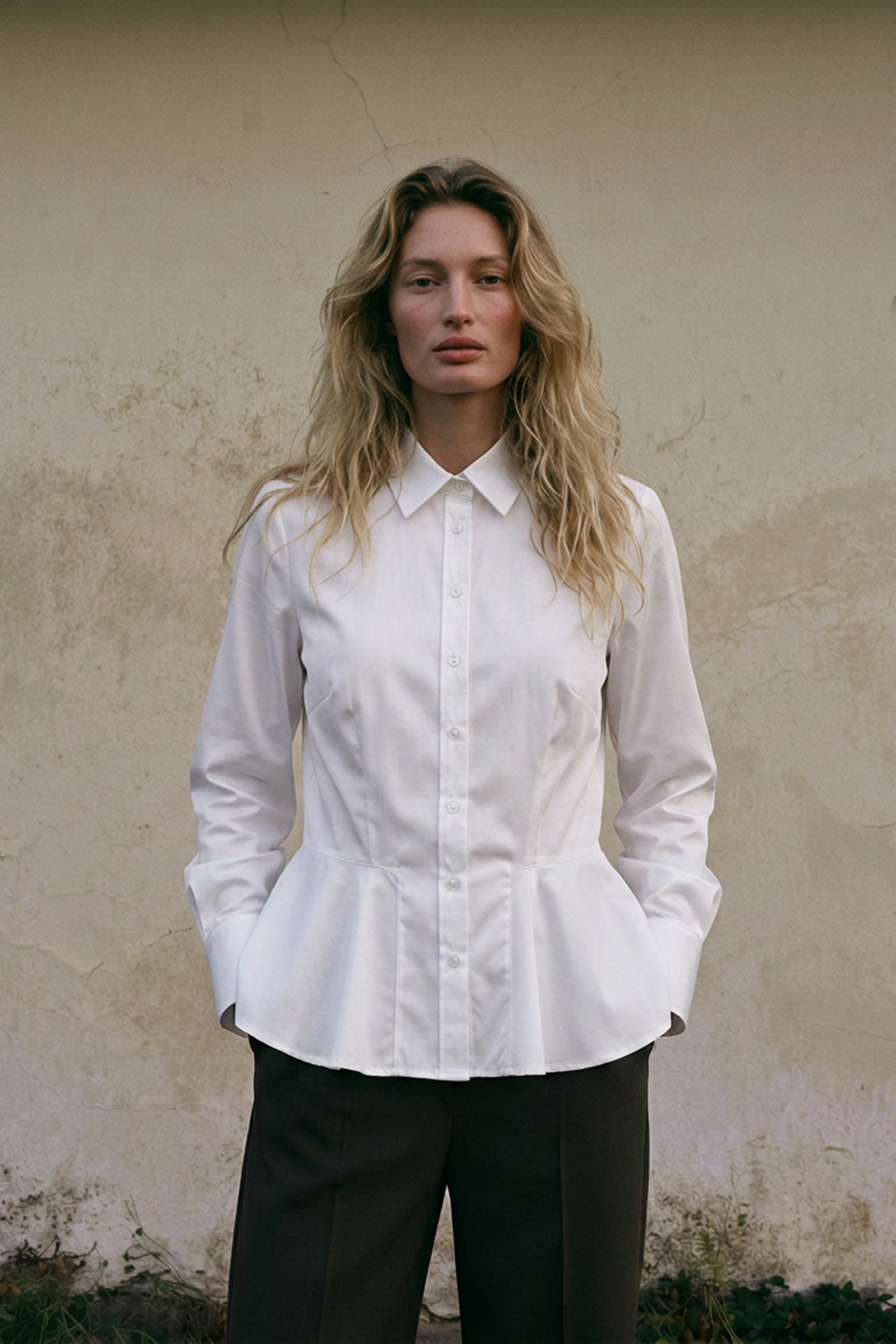 Baumwollbluse mit Schösschen