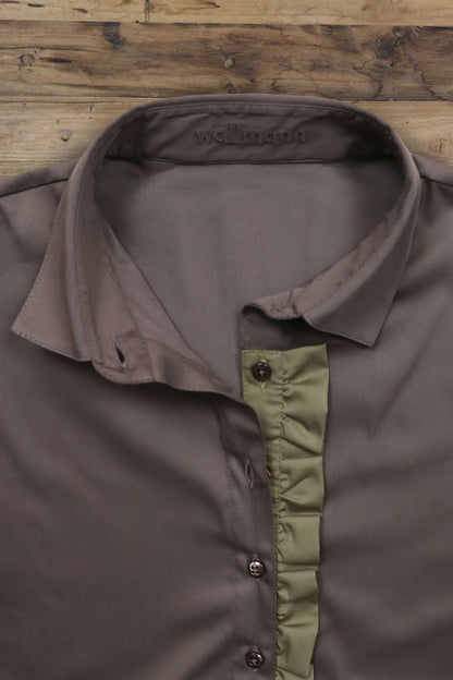 Stretch-Bluse mit abnehmbarer Rüsche