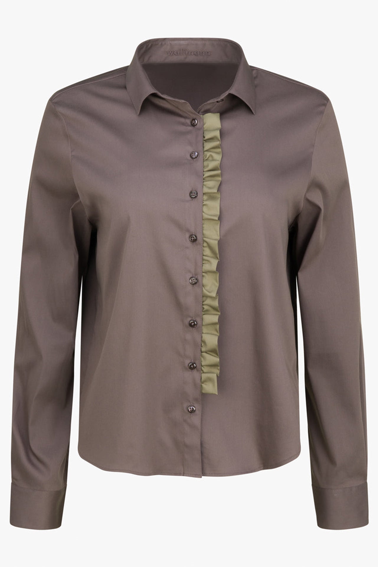 Stretch-Bluse mit abnehmbarer Rüsche