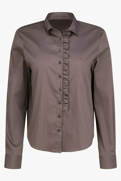Stretch-Bluse mit abnehmbarer Rüsche
