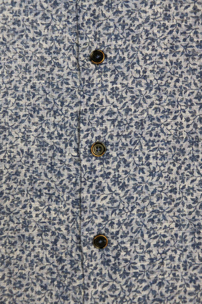 Langarmhemd mit floralem Druck | blau