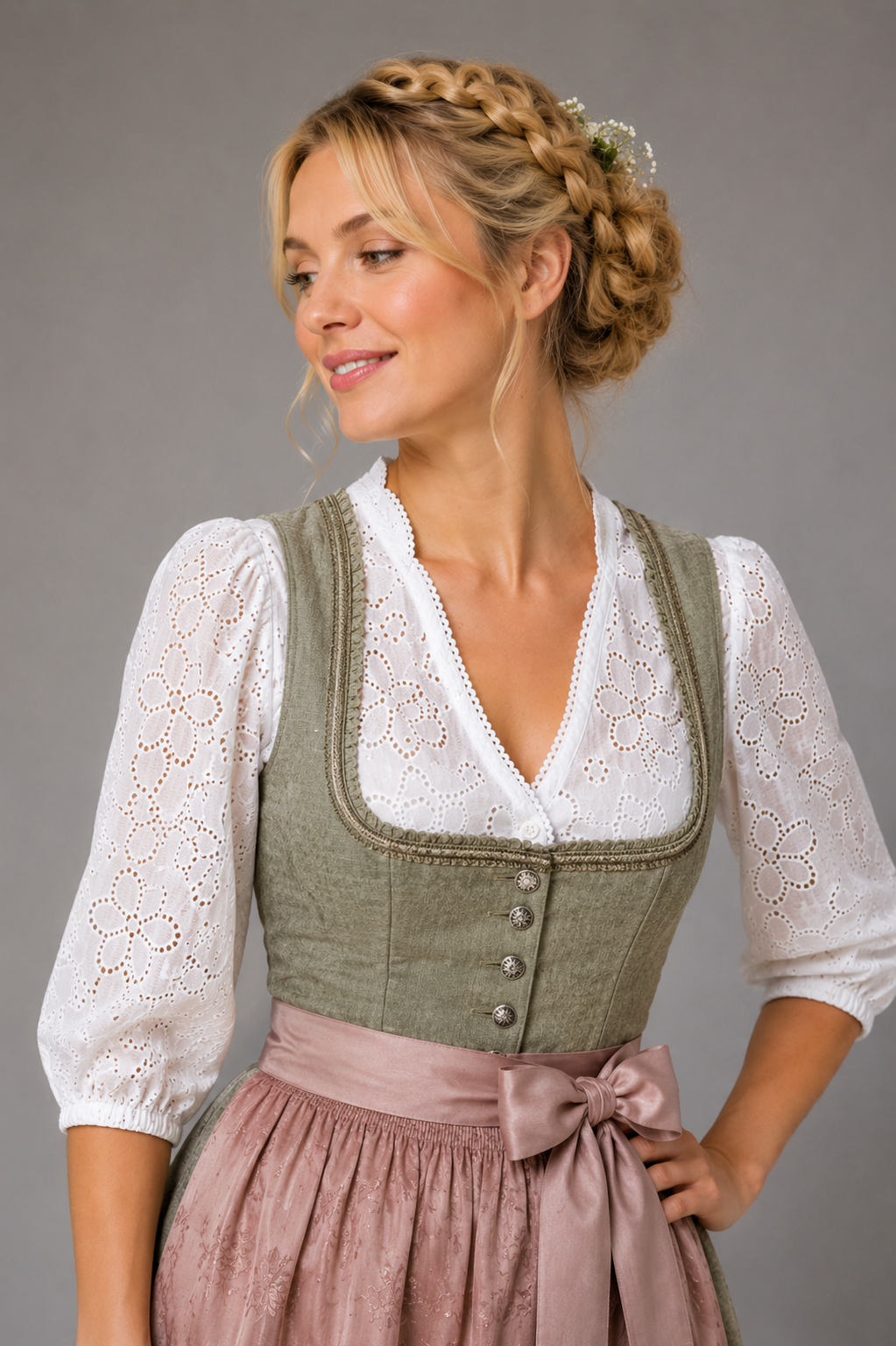 Dirndlbluse Alicia | weiß