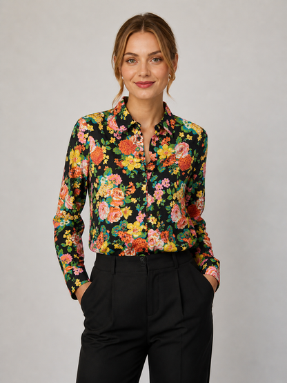 Bluse Langarm ohne Taillierung | 99 schwarz